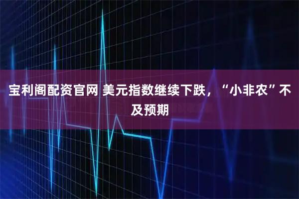 宝利阁配资官网 美元指数继续下跌,“小非农”不及预期